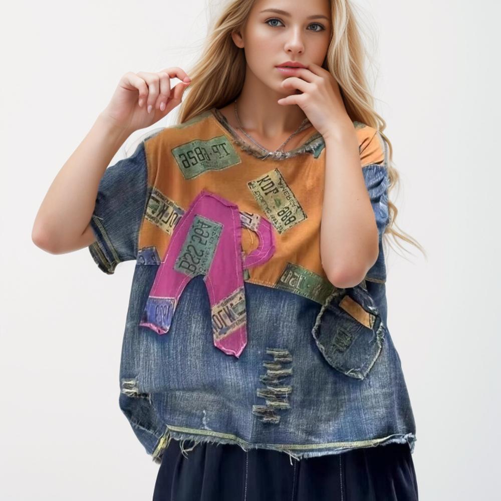 DIMANAF 2024 Новая футболка больших размеров, летняя женская футболка с короткими рукавами и рисунком, свободные однотонные джинсовые базовые топы с круглым вырезом, новинка
DIMANAF 2024 Новая футболка больших размеров, летняя женская футболка с короткими рукавами и рисунком, свободные однотонные джинсовые базовые топы с круглым вырезом, новинка