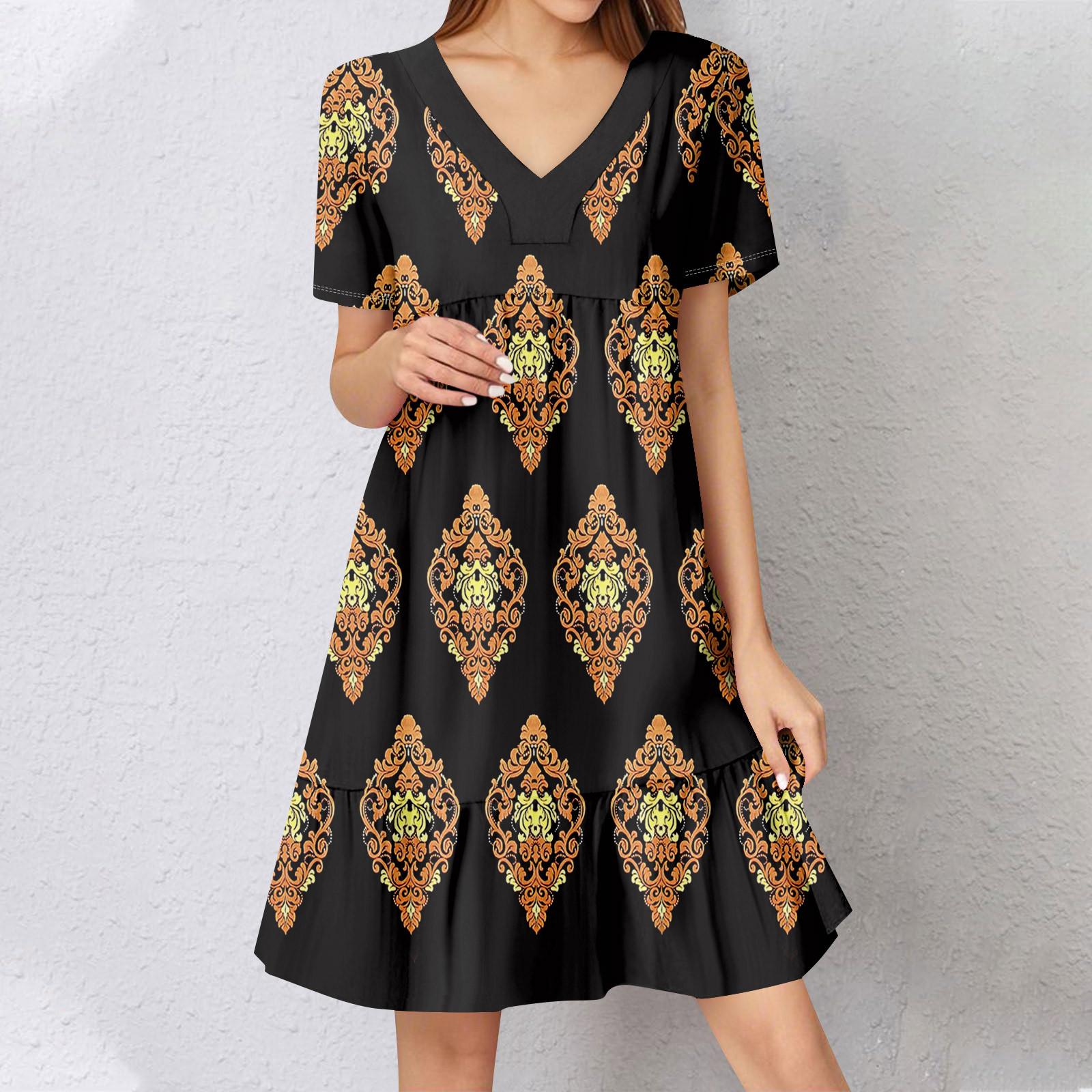 Жіноча літня сукня з коротким рукавом, V-подібним вирізом, коротка, модна, повсякденна, вільна, бохо, з рюшами, А-силуету, сукня-сонце L
Жіноча літня сукня з коротким рукавом, V-подібним вирізом, коротка, модна, повсякденна, вільна, бохо, з рюшами, А-силуету, сукня-сонце L