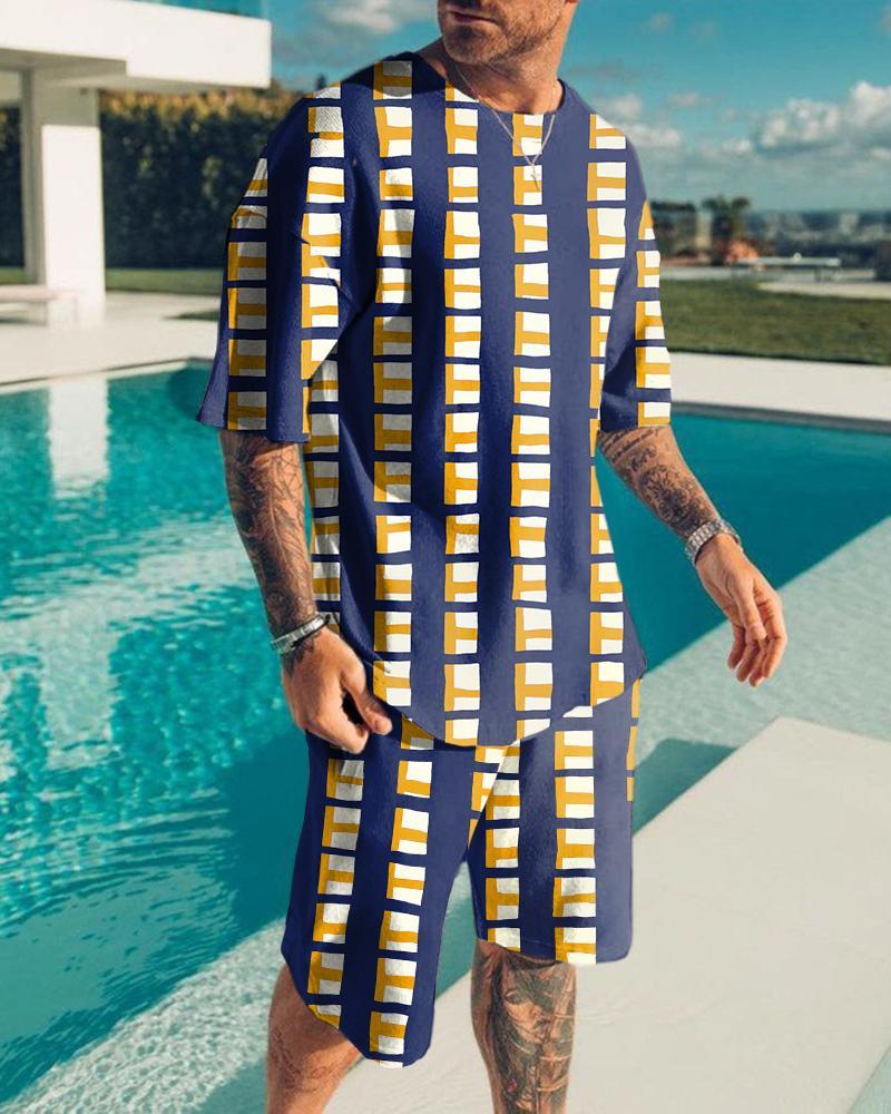 Летний модный трендовый мужской костюм с 3D принтом в полоску, спортивный костюм для бега, футболки с короткими рукавами, комплект уличной одежды для мужчин S
Летний модный трендовый мужской костюм с 3D принтом в полоску, спортивный костюм для бега, футболки с короткими рукавами, комплект уличной одежды для мужчин S