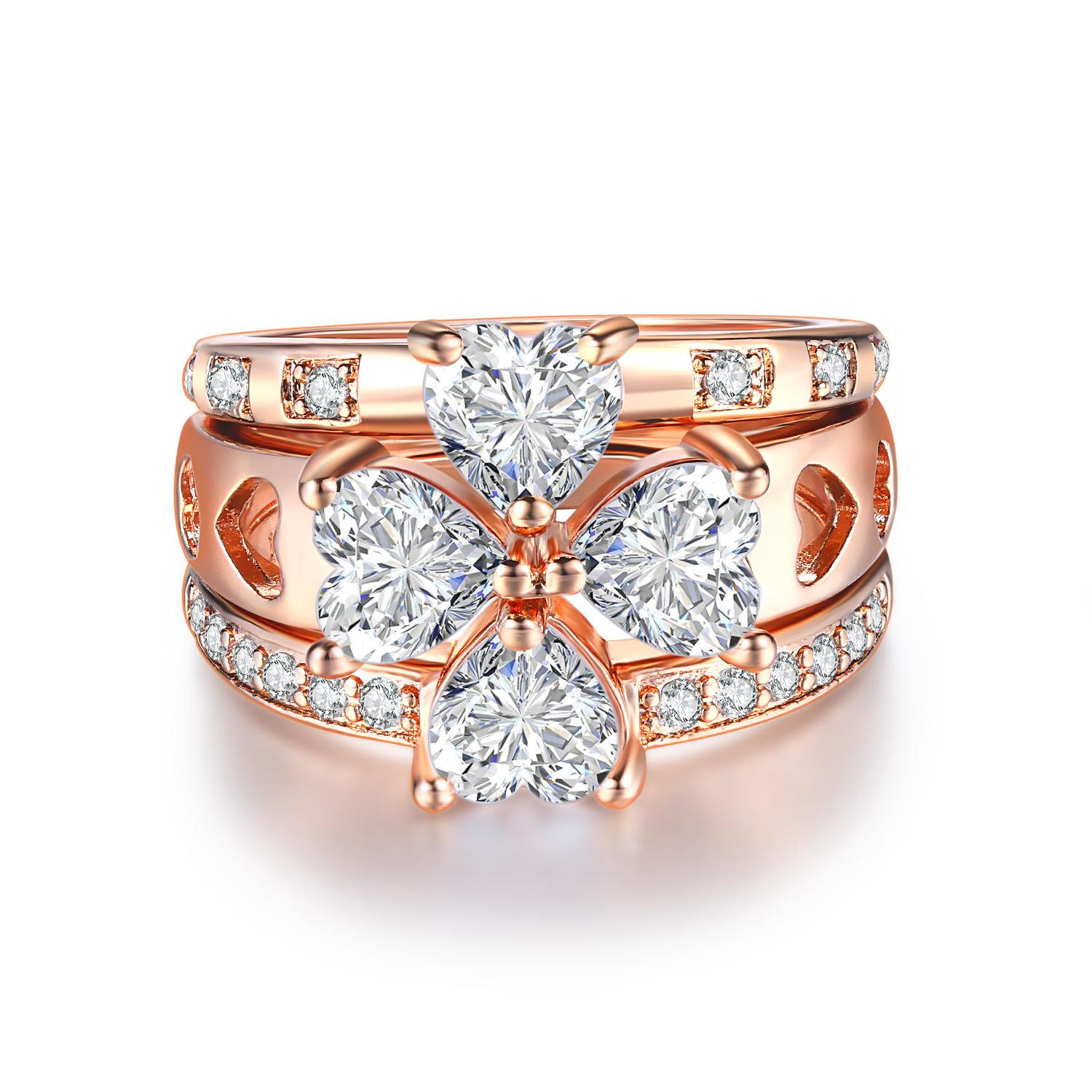 3 PCS Stacking Love Heart Flower Ring Set For Women Rose Gold Color Crystal Matching Rings Fashion Wedding Party Zircon R673 10 білий
3 PCS Stacking Love Heart Flower Ring Set For Women Rose Gold Color Crystal Matching Rings Fashion Wedding Party Zircon R673 10 білий