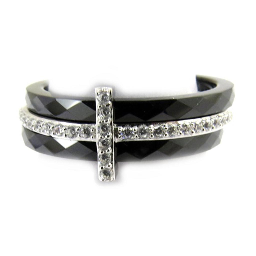 Серебряное кольцо Sissi серебро черная керамика 
Серебряное кольцо Sissi серебро черная керамика