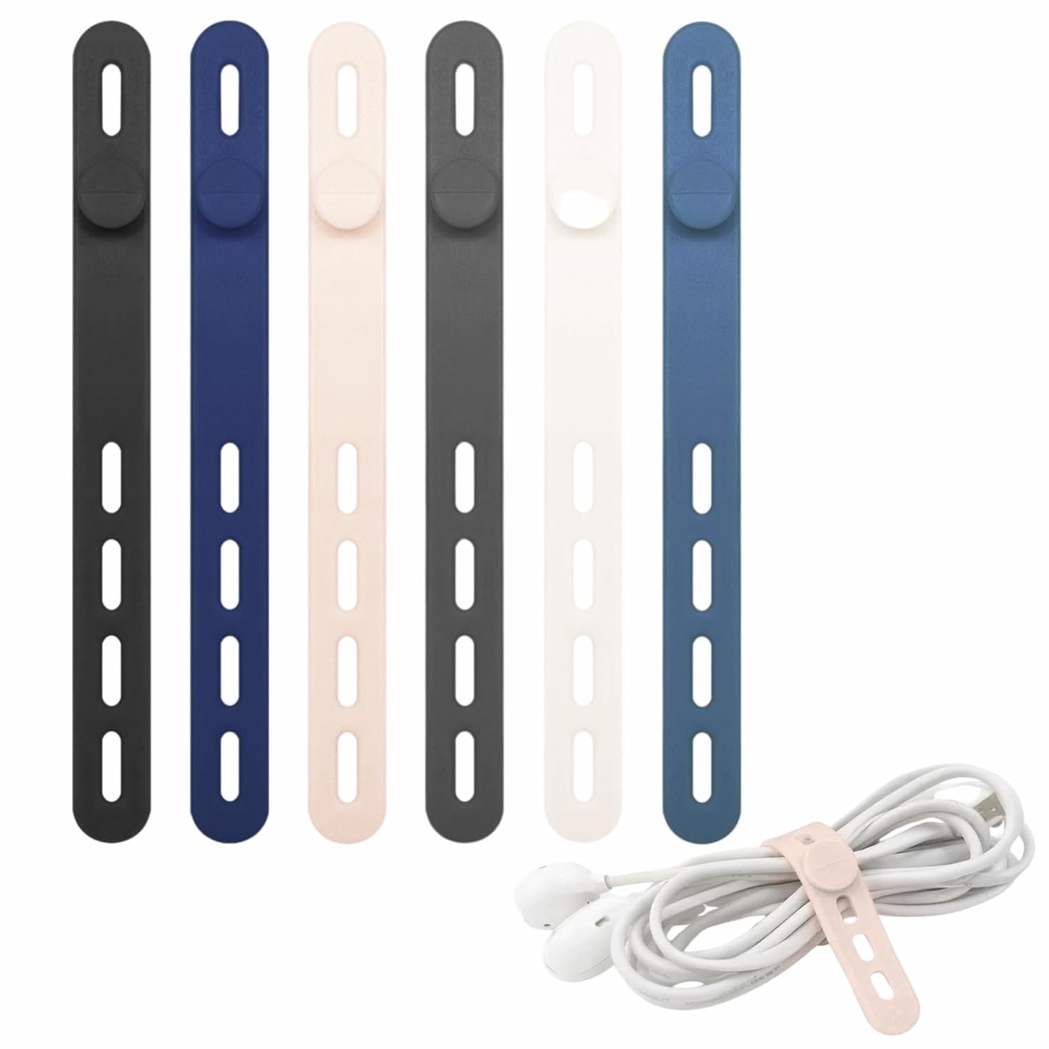 Cable Band Silicone (Chic Color 6 pieces) Binding Cord Clip Wiring Organizer Bundle NYANDELMO
Cable Band Silicone (Chic Color 6 pieces) Binding Cord Clip Wiring Organizer Bundle NYANDELMO