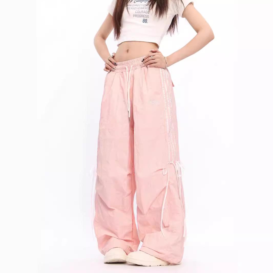Spicy American Style Parachute Bow Tie-Up Wide-Leg Cargo Pants for Women - Summer Casual & Sporty M
Spicy American Style Parachute Bow Tie-Up Wide-Leg Cargo Pants for Women - Summer Casual & Sporty M