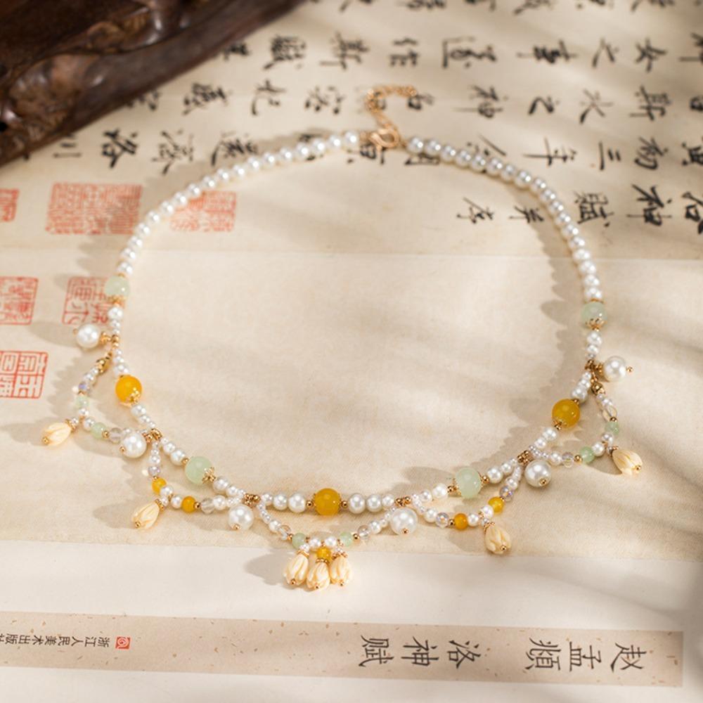 Exquisite Chinese Style Necklace Pearls Cheongsam Clavicle Chain Hanfu Necklaces Song Dynasty
Exquisite Chinese Style Necklace Pearls Cheongsam Clavicle Chain Hanfu Necklaces Song Dynasty