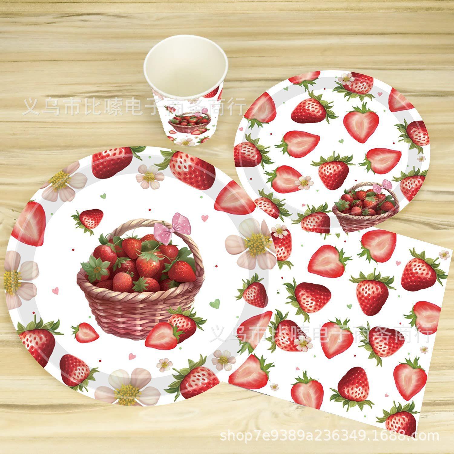 Strawberry Fruit Theme Party Disposable Tableware Strawberry Basket Paper Plate Napkins Happy Girl Fruit Birthday Party Supplies
Strawberry Fruit Theme Party Disposable Tableware Strawberry Basket Paper Plate Napkins Happy Girl Fruit Birthday Party Supplies