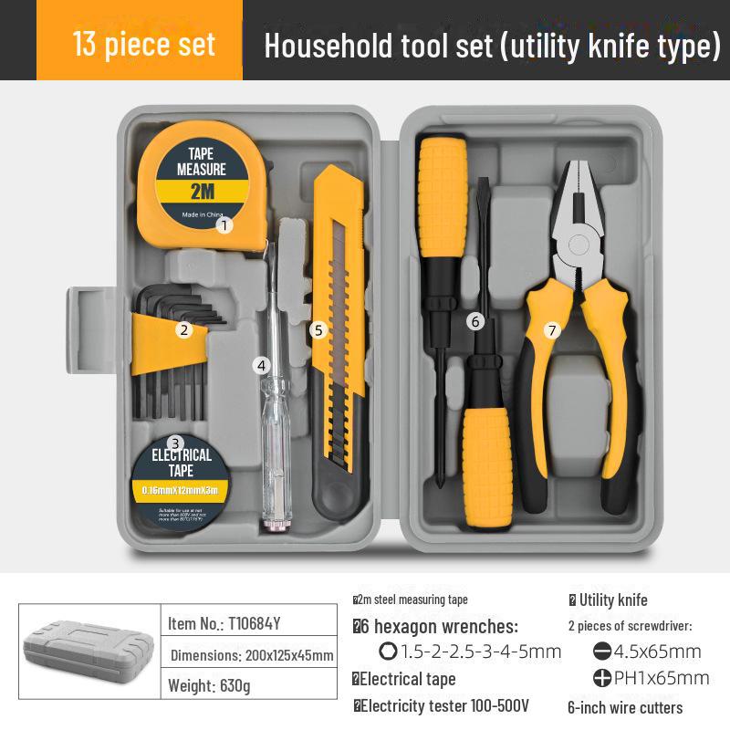 Multifunctional Electric Household Tool Set with Screwdriver, Wrench, and Small Toolbox
Multifunctional Electric Household Tool Set with Screwdriver, Wrench, and Small Toolbox