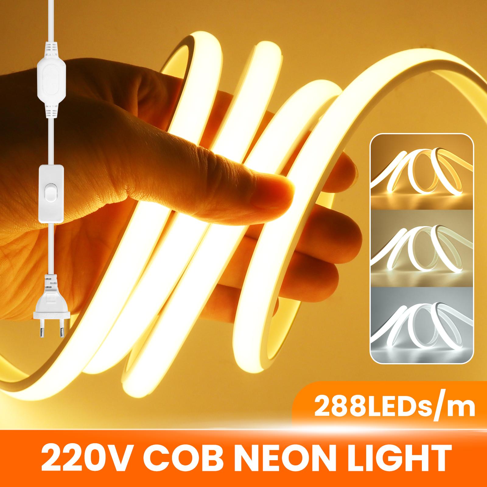 AC 220V COB Neon Light Waterproof 3000K 4000K 6000K White CRI RA85 288Leds/M Home Decor High Bright Flexible Ribbon LED Strip EU Plug AC 220V&0.5m білий
AC 220V COB Neon Light Waterproof 3000K 4000K 6000K White CRI RA85 288Leds/M Home Decor High Bright Flexible Ribbon LED Strip EU Plug AC 220V&0.5m білий