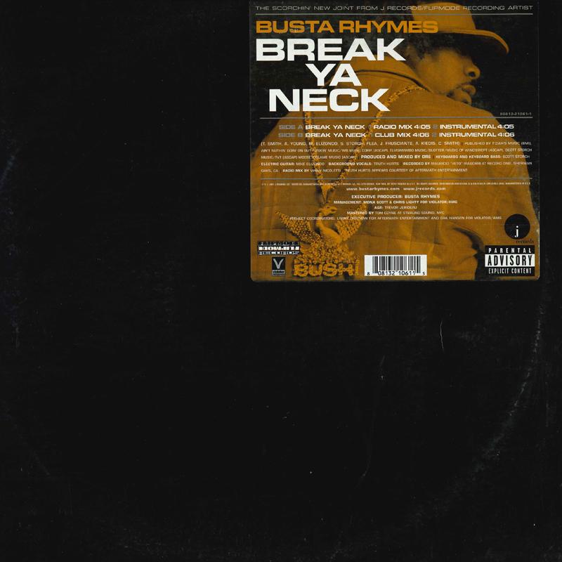 12inch Record BUSTA RHYMES - Break Ya Neck 80813210611 J 2001 US Rap & Hip-Hop/R&B Used
12inch Record BUSTA RHYMES - Break Ya Neck 80813210611 J 2001 US Rap & Hip-Hop/R&B Used