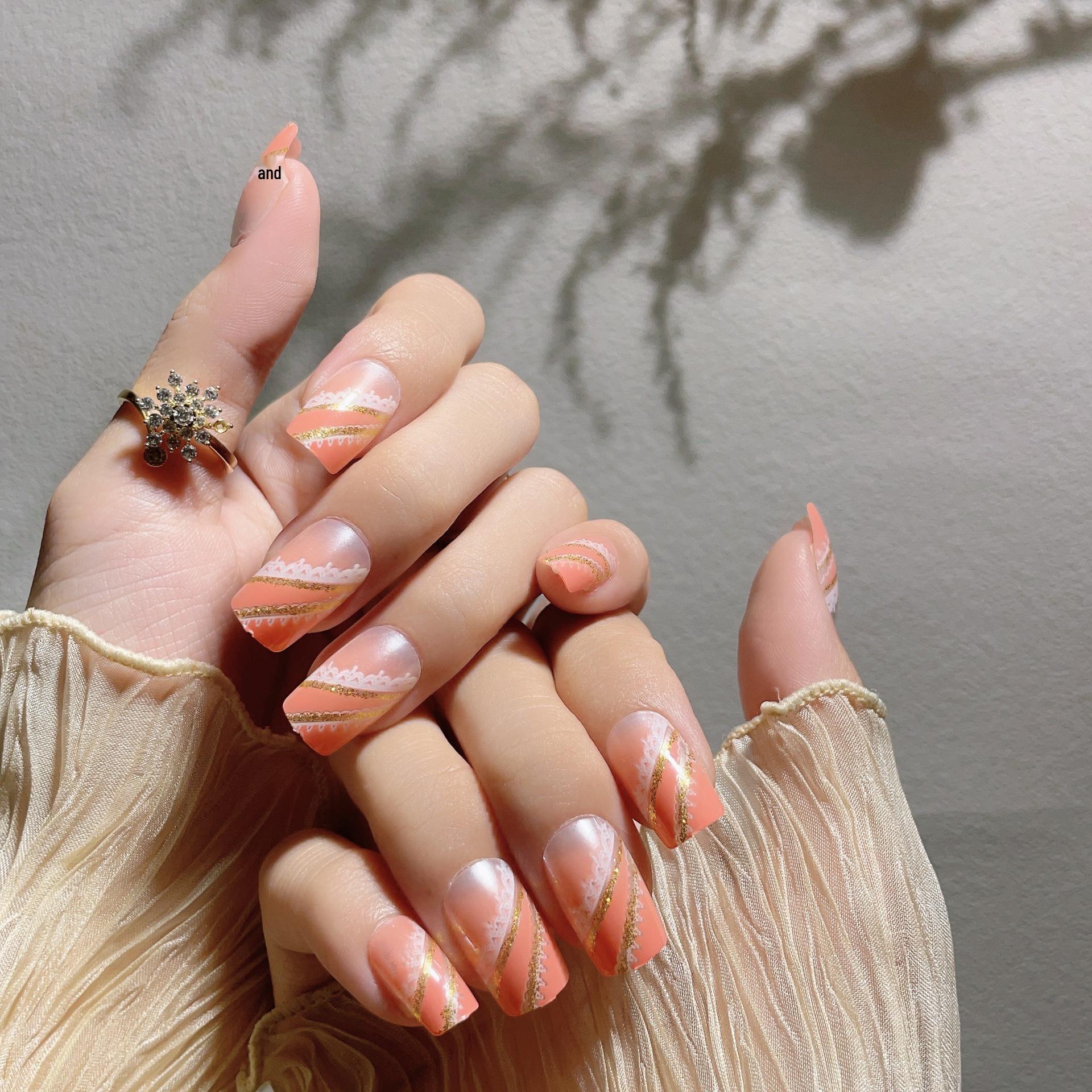 Gradient Orange Gold Glitter Removable Wearable False Nails - Finished Manicure Patches
Gradient Orange Gold Glitter Removable Wearable False Nails - Finished Manicure Patches