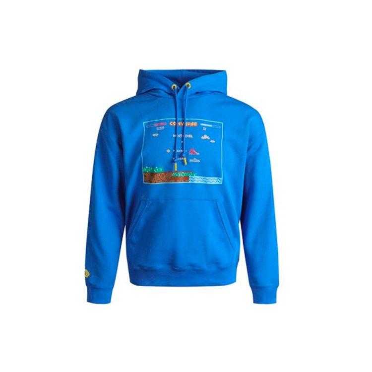 Спортивная толстовка Converse с капюшоном, мужские топы, синяя 10022413-A02 
Спортивная толстовка Converse с капюшоном, мужские топы, синяя 10022413-A02