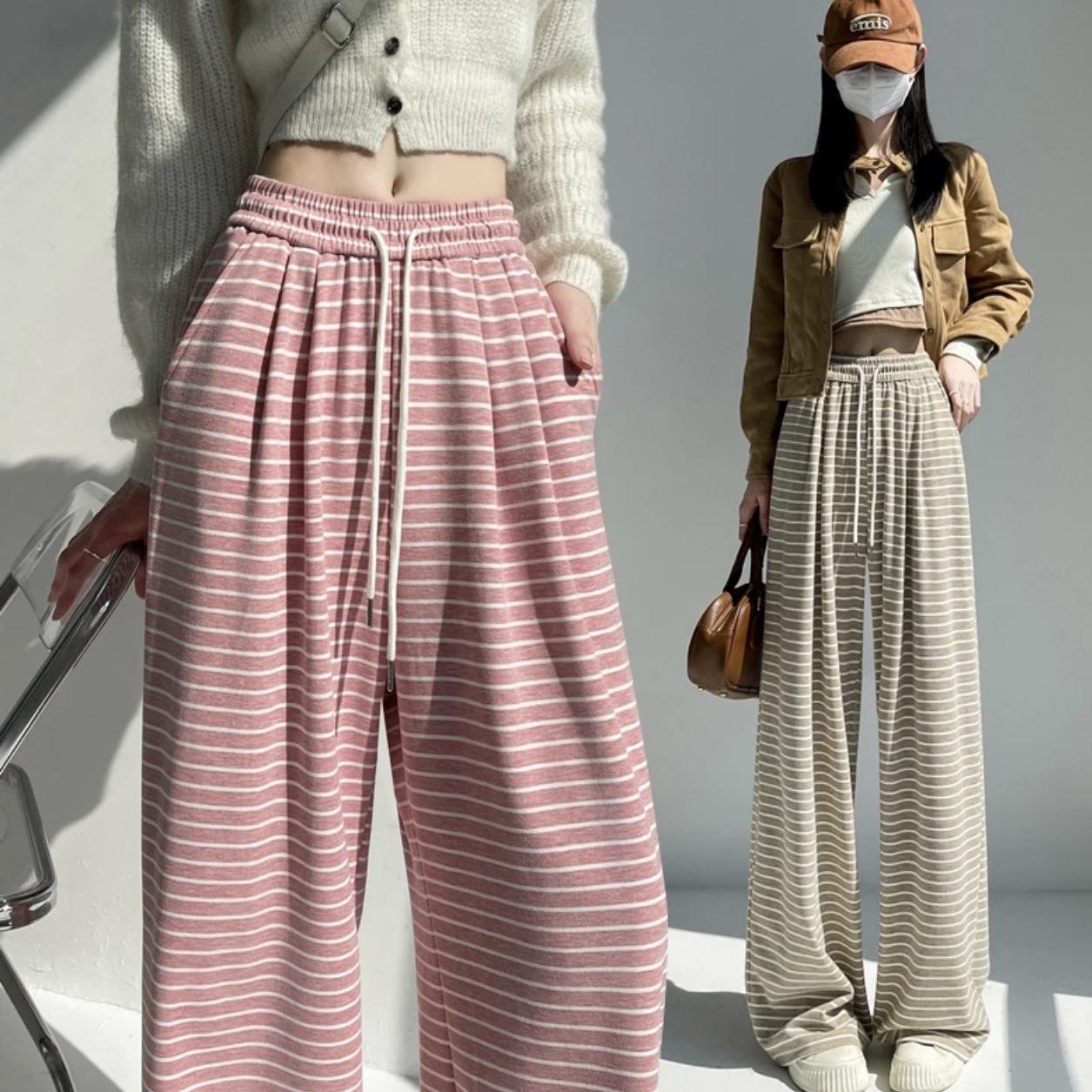 Autumn Horizontal Stripe Wide-Leg Women s High-Waist Casual Pants M (80-100 jin)
Autumn Horizontal Stripe Wide-Leg Women s High-Waist Casual Pants M (80-100 jin)