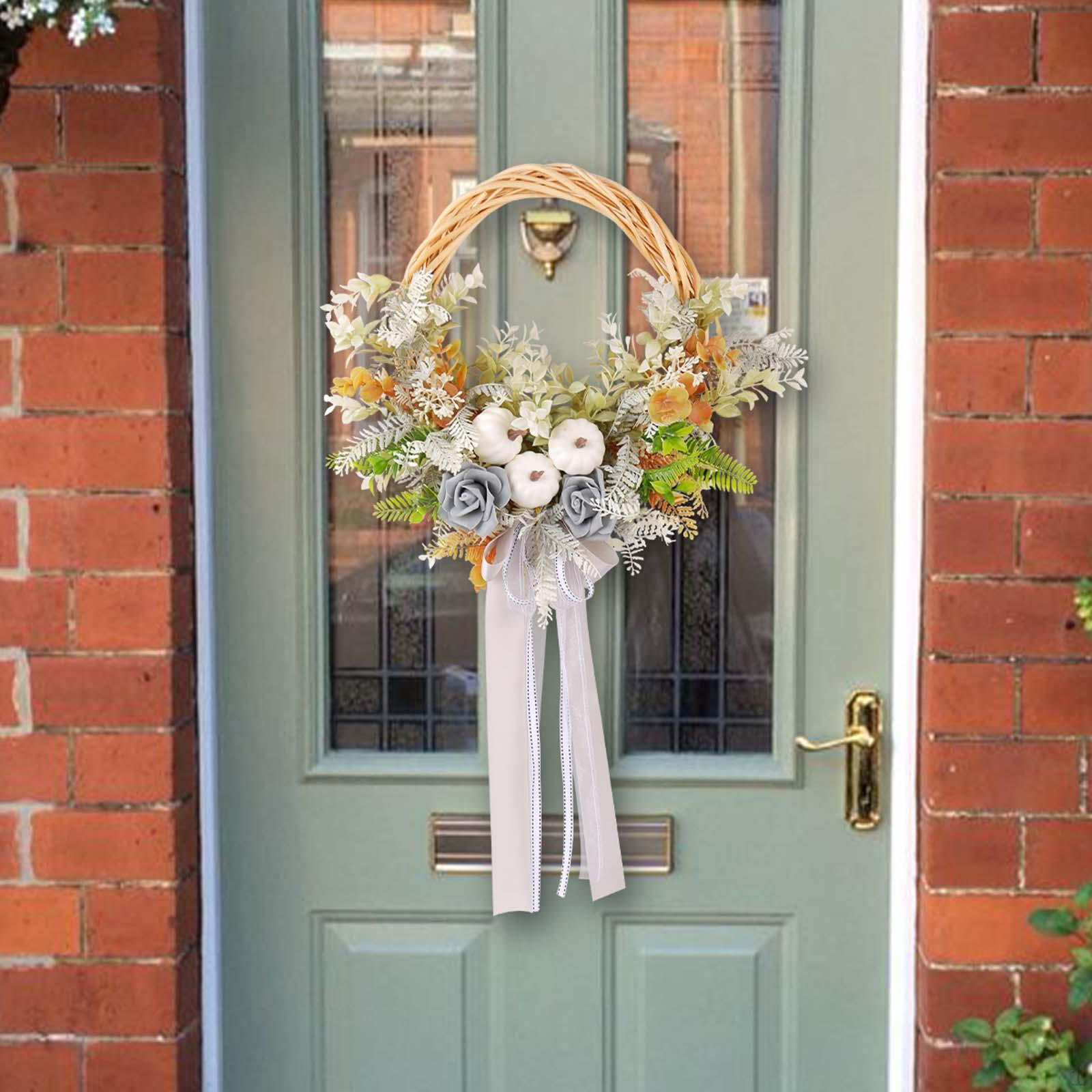Artificial Wreath Hanging with White Pumpkins Ornament Rustic Front Door for Garden
Artificial Wreath Hanging with White Pumpkins Ornament Rustic Front Door for Garden