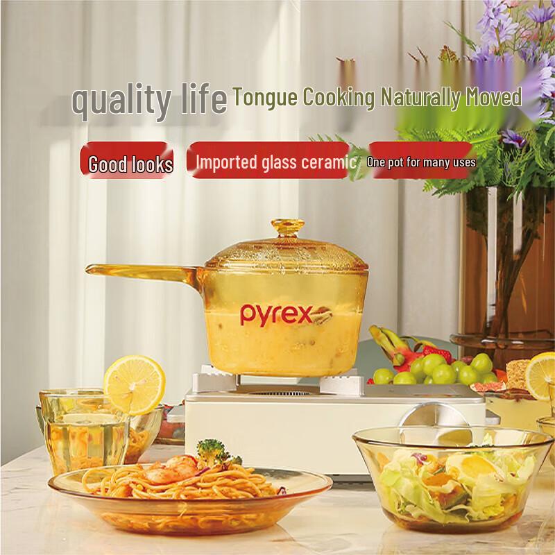 Pyrex Clear Glass Pot with Handle
Pyrex Clear Glass Pot with Handle