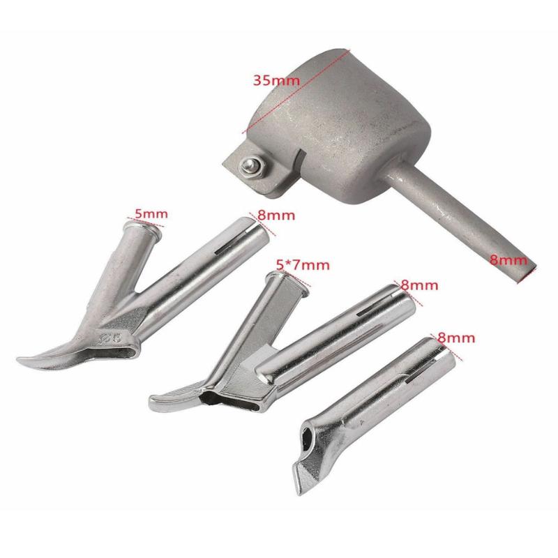 4Pcs Hot Air Welding Torch Fittings Welding Nozzle Stainless Steel Welding Nozzle Triangle Fixed Point Nozzle Round Nozzle
4Pcs Hot Air Welding Torch Fittings Welding Nozzle Stainless Steel Welding Nozzle Triangle Fixed Point Nozzle Round Nozzle