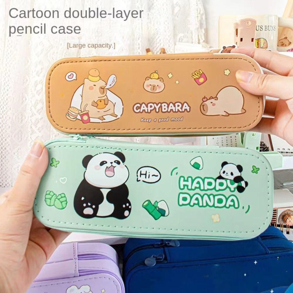 PU Capibara Pencil Case Storage Capibala Stationery Box Capibala Double Pen Bag School зелений
PU Capibara Pencil Case Storage Capibala Stationery Box Capibala Double Pen Bag School зелений