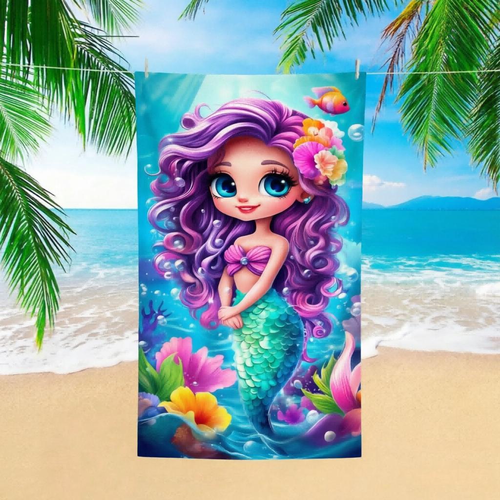 1pc Mermaid Themed Beach Towel, Unisex Machine Washable, Ideal for Beach Vacation Camping Yoga Fitness, Perfect Holiday Gift W40*H60(CM)
1pc Mermaid Themed Beach Towel, Unisex Machine Washable, Ideal for Beach Vacation Camping Yoga Fitness, Perfect Holiday Gift W40*H60(CM)