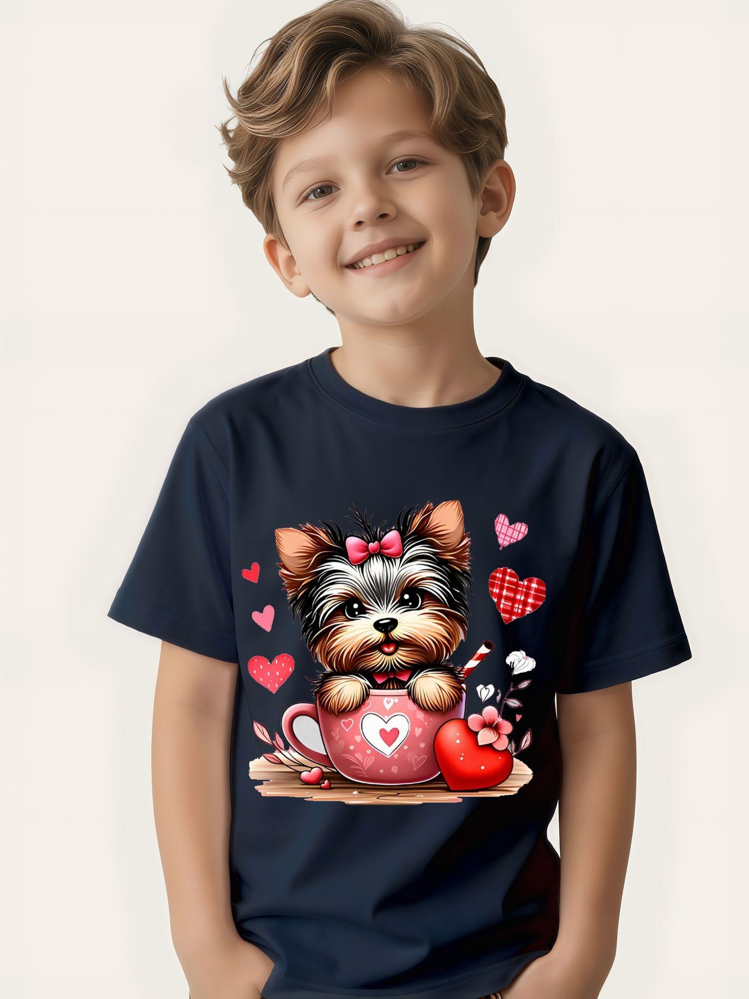 Children s graphic T-shirt - soft casual round T-shirt, breathable and comfortable in summer, 160
Children s graphic T-shirt - soft casual round T-shirt, breathable and comfortable in summer, 160