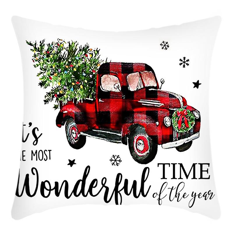Christmas Themed Pillowcase Red and Black Plaid Truck Reindeer Pattern Pillowcase Festive Atmosphere Decorative Cushion 45*45cm
Christmas Themed Pillowcase Red and Black Plaid Truck Reindeer Pattern Pillowcase Festive Atmosphere Decorative Cushion 45*45cm