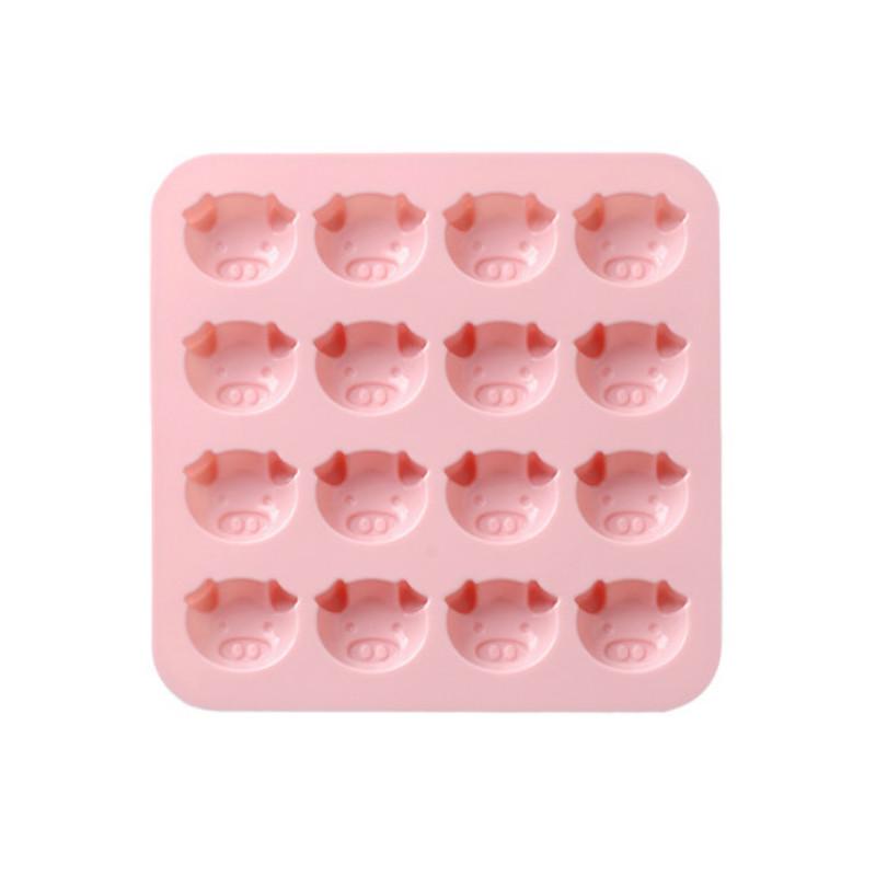 16 даже мультяшное выражение головы свиньи, силиконовая форма для шоколада, форма для льда, ароматическая гипсовая форма, сделай сам розовый