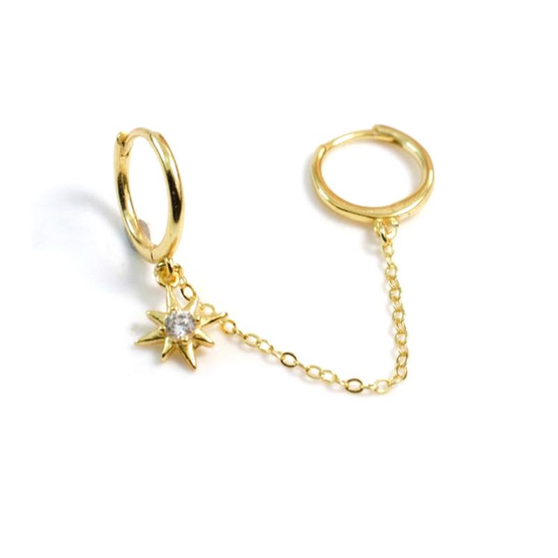 Gold Silver Color Plated Double Hole Link Chain Circle Hoop Earrings Zircon Star Lightning Eye Pendant Huggie Piercing Earring
Gold Silver Color Plated Double Hole Link Chain Circle Hoop Earrings Zircon Star Lightning Eye Pendant Huggie Piercing Earring