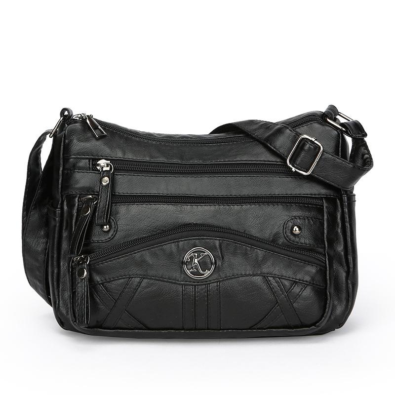 Сумка через плечо для мамы, большая вместимость, женская сумка среднего возраста чёрный