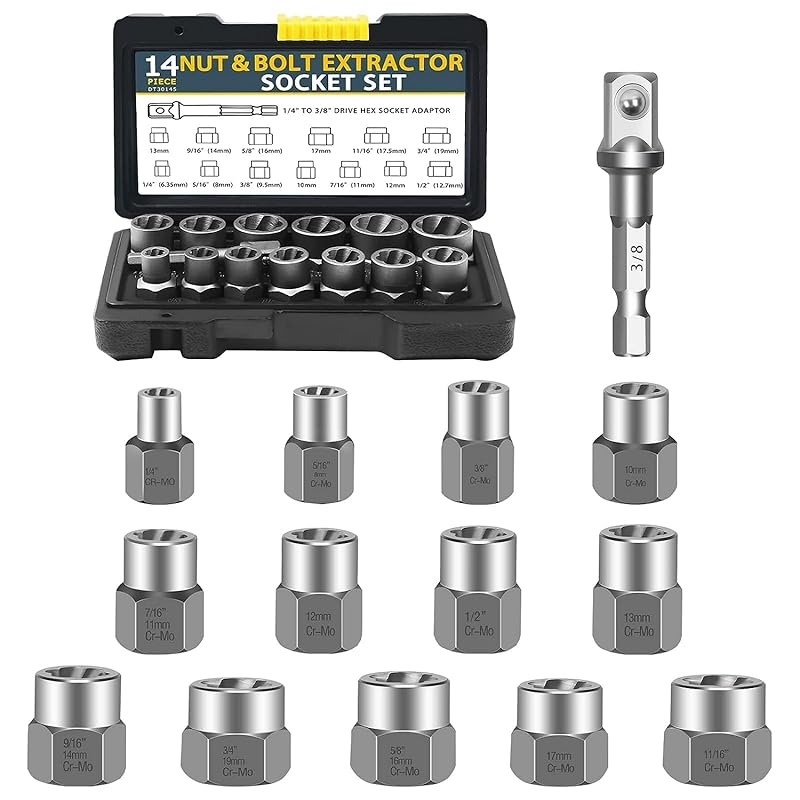 HYCDIYTS Nut twister 14 points nut Twist socket set broken bolt extractor extraction socket bolt remover tool set car repair Easy furniture assembly
HYCDIYTS Nut twister 14 points nut Twist socket set broken bolt extractor extraction socket bolt remover tool set car repair Easy furniture assembly