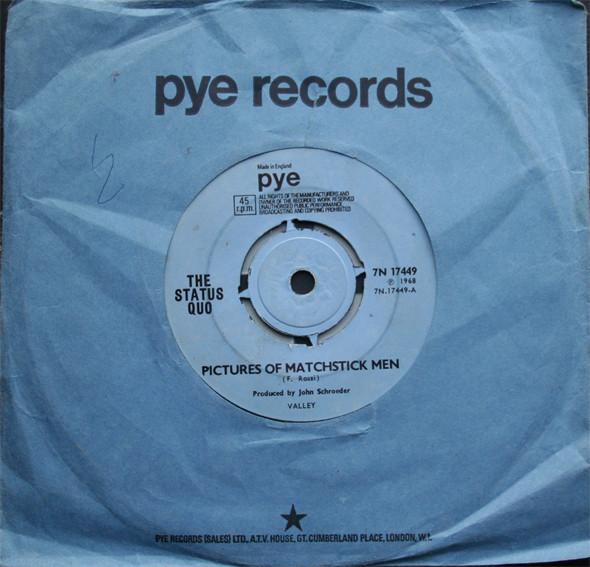 7inch Record STATUS QUO - Pictures Of Matchstick Men 7N17449 Pye Records 1968 UK Rock Used
7inch Record STATUS QUO - Pictures Of Matchstick Men 7N17449 Pye Records 1968 UK Rock Used