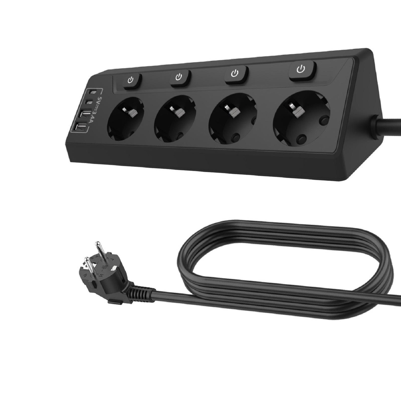 Safe Electrical Power Outlet Space-Saving Design USB Ports Charger 2-Meter Lasting Cable 4 AC Outlets 2 USB-C Ports чорний
Safe Electrical Power Outlet Space-Saving Design USB Ports Charger 2-Meter Lasting Cable 4 AC Outlets 2 USB-C Ports чорний