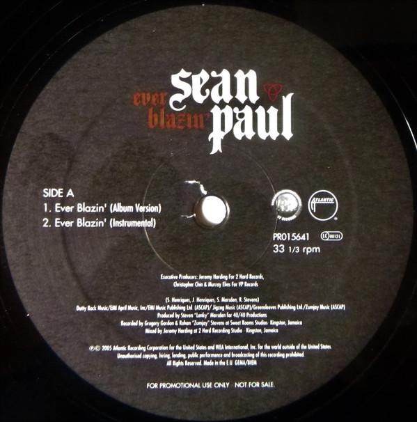12inch Record SEAN PAUL Ever Blazin PR015641 ATLANTIC 2006 Europe Dance Electronica Used
12inch Record SEAN PAUL Ever Blazin PR015641 ATLANTIC 2006 Europe Dance Electronica Used