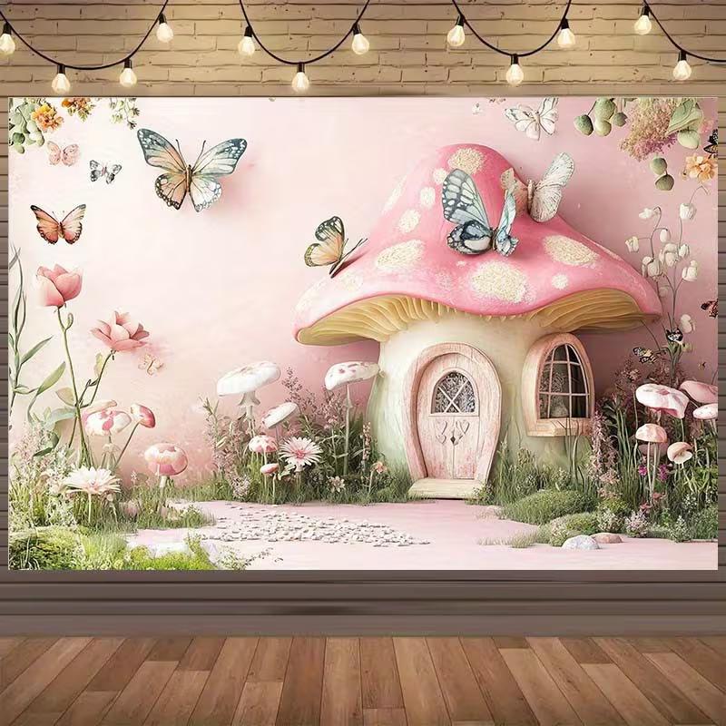 2D Pink Mushroom Backdrop Butterfly Garden Themed Party Background 47.2x31.5inch/120*80cm
2D Pink Mushroom Backdrop Butterfly Garden Themed Party Background 47.2x31.5inch/120*80cm