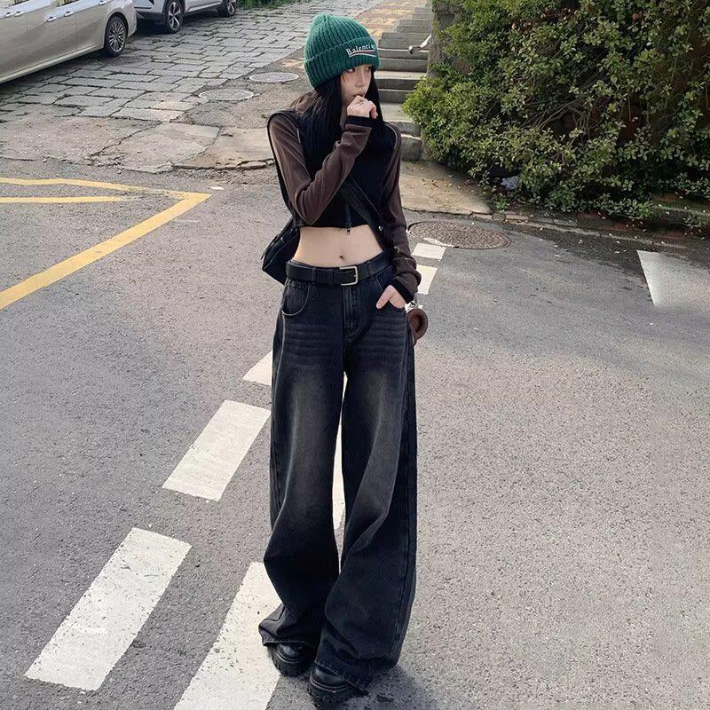 2025 Smoke Gray High-Waisted Wide-Leg Jeans: Trendy Spring Drapey Pants XS: Height 155-165CM (Weight 65-75 Jin)
2025 Smoke Gray High-Waisted Wide-Leg Jeans: Trendy Spring Drapey Pants XS: Height 155-165CM (Weight 65-75 Jin)