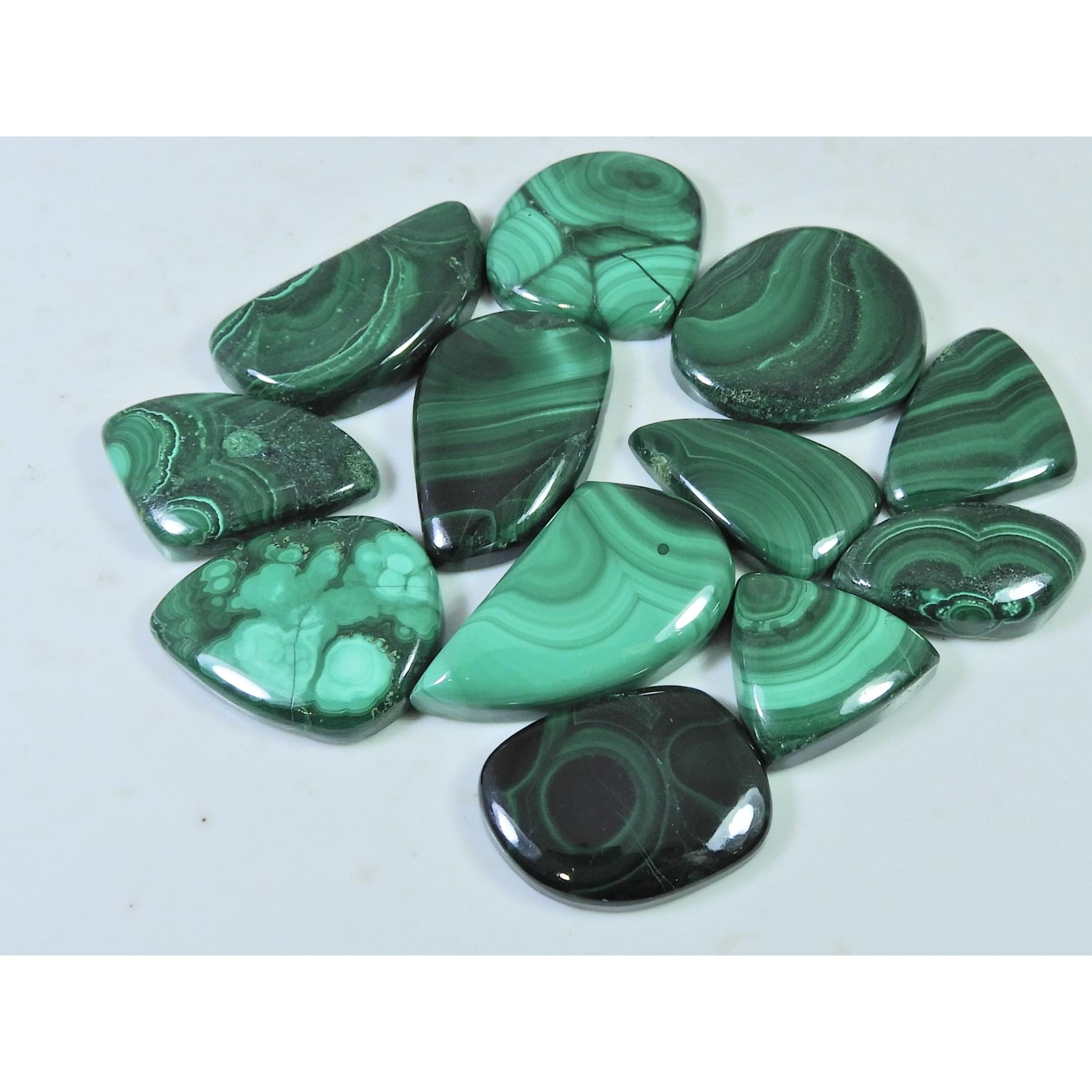 12Pcs Natural Green Malachite Mix Shape Cabochon Loose Gemstone 295Cts. Lot C-479
12Pcs Natural Green Malachite Mix Shape Cabochon Loose Gemstone 295Cts. Lot C-479