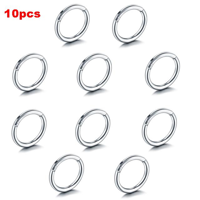 10Pcs/ G23 Titanium Nose Hoop Septum Clicker Piercing Hinged Segment Nose Ring Lip Helix Daith Conch Cartilage Piercing Jewelry 1.2x8mm
10Pcs/ G23 Titanium Nose Hoop Septum Clicker Piercing Hinged Segment Nose Ring Lip Helix Daith Conch Cartilage Piercing Jewelry 1.2x8mm