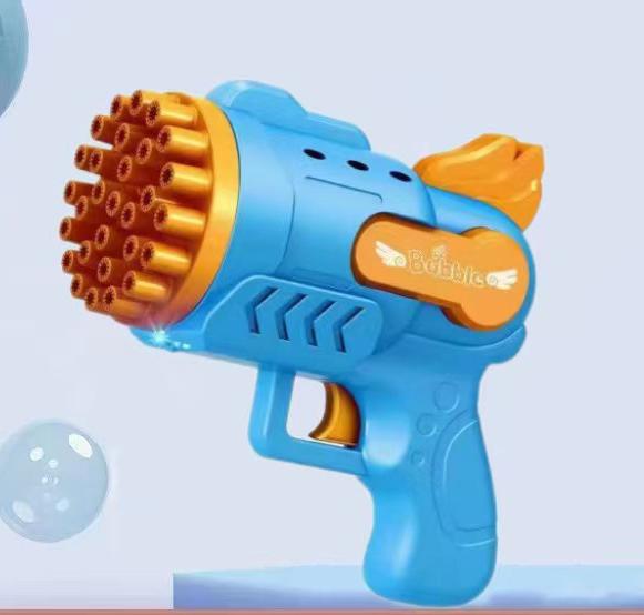 Ручная автоматическая машина для мыльных пузырей с 29 отверстиями, летняя уличная игрушка в подарок для мальчиков, подарки на день рождения, свадьбу, вечеринку синий