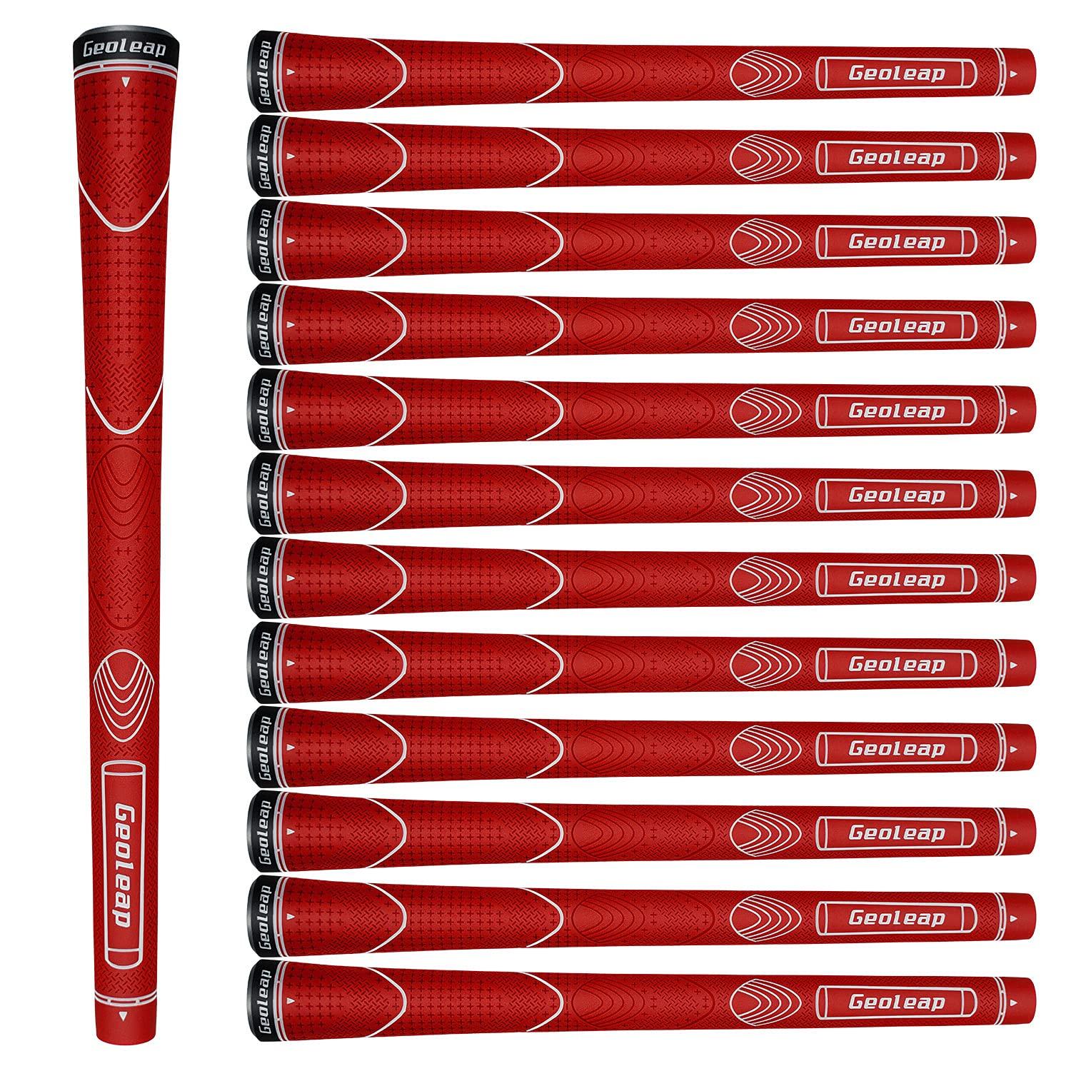 Geoleap Резина Гольф 13 штук 6 цветов Большой палец Мягкие Удобные Гибридные Клюшки для гольфа Грипсы Red Glory-T, Набор, Стандартный/Средний, Опции, Рисунок, Ощущение,