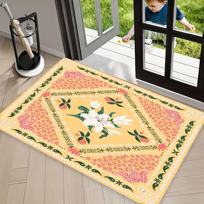 Warm Yellow Retro Style Carpet Mat Rug with Lily Flower Pattern Ideal Home Decoration Entryway Living Room Bedroom and Balcony 40cm x 60cm
Warm Yellow Retro Style Carpet Mat Rug with Lily Flower Pattern Ideal Home Decoration Entryway Living Room Bedroom and Balcony 40cm x 60cm