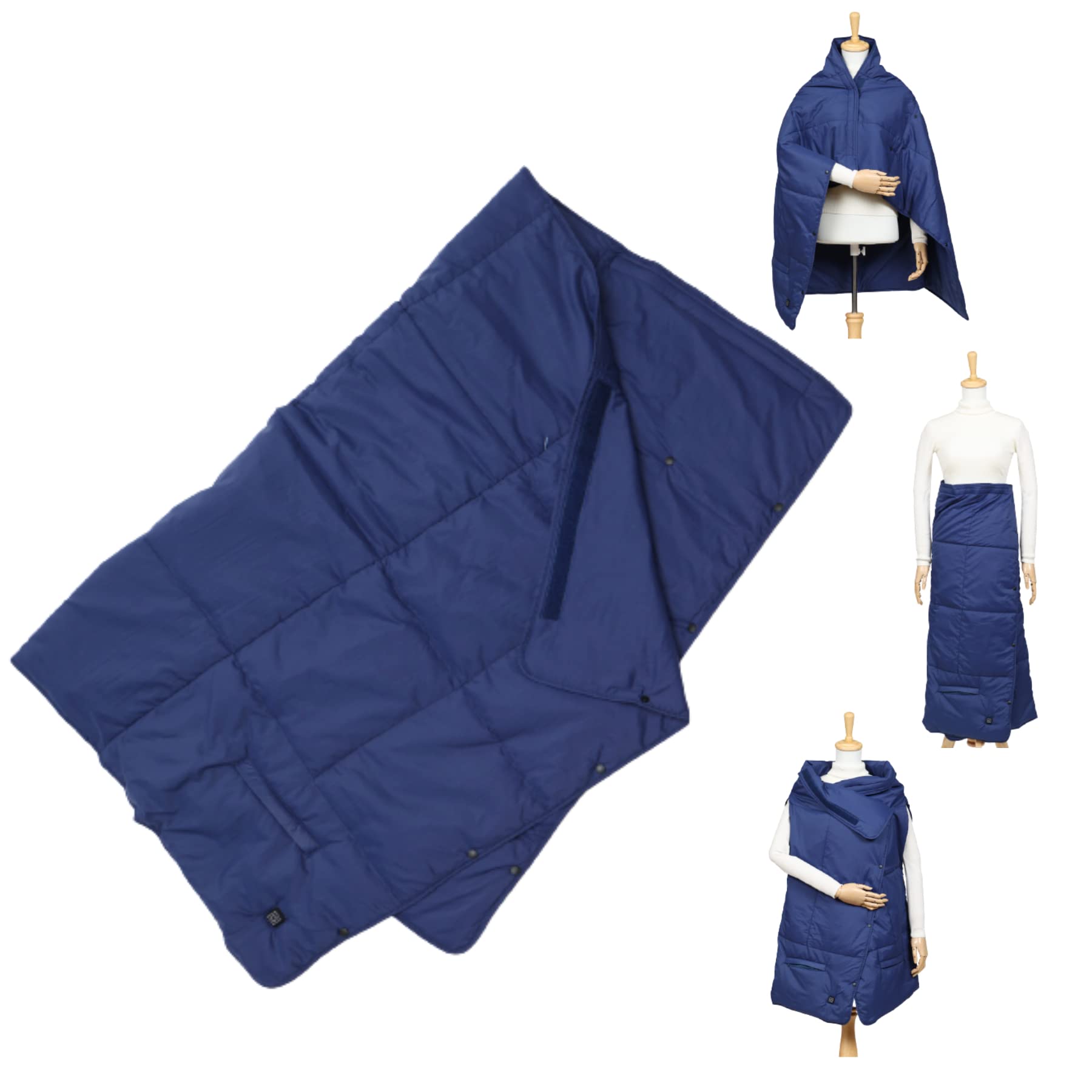 Large size electric blanket, lap blanket, skirt, vest, poncho, 3-way outdoor stylish navy
Large size electric blanket, lap blanket, skirt, vest, poncho, 3-way outdoor stylish navy