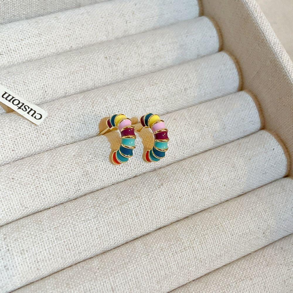 Elegant Semicircle Women Stud Earrings Enamel Oil Jewelry Korean Style Earrings Hoop Ear Buckle ear buckle
Elegant Semicircle Women Stud Earrings Enamel Oil Jewelry Korean Style Earrings Hoop Ear Buckle ear buckle