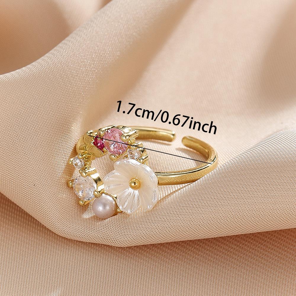 Creative Sweet Garland Micro-inlay Zircon Butterfly Flowers Pearl Open Rings for Women Exquisite Stainless Steel Finger Jewelry resizable
Creative Sweet Garland Micro-inlay Zircon Butterfly Flowers Pearl Open Rings for Women Exquisite Stainless Steel Finger Jewelry resizable