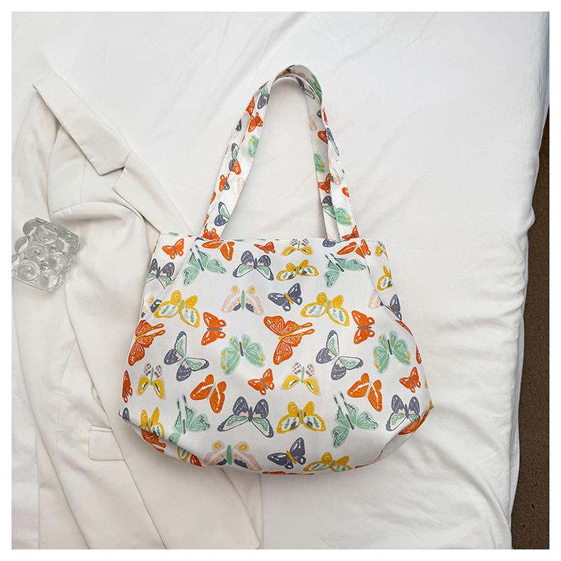 2025 новый тренд цветочная сумка большая вместимость роза холст пляжная сумка для покупок подмышечная плечевая женская сумка