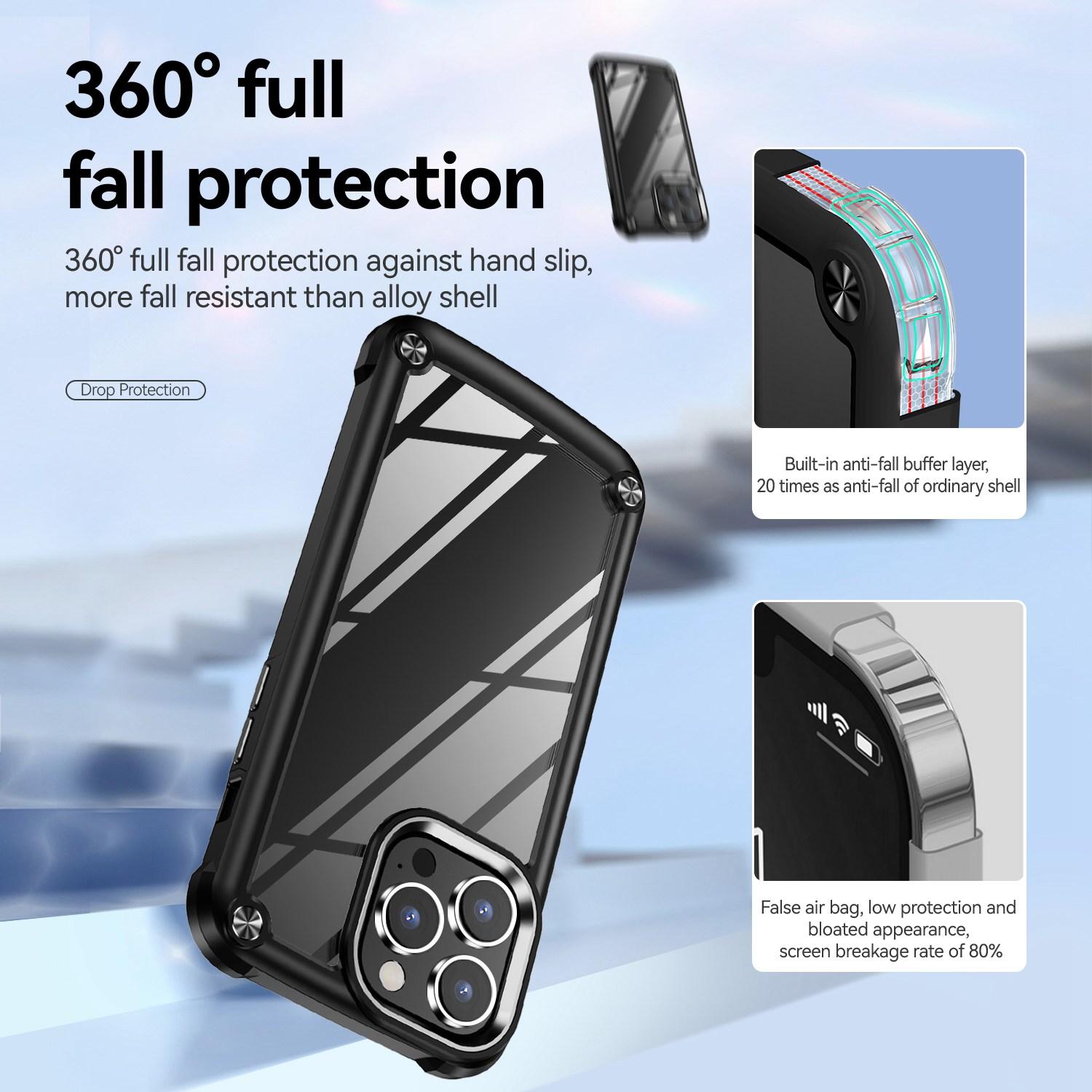 For iPhone 14 Pro Max 6.7 inch Drop-proof Phone Case Anti-scratch PC+TPU Mobile Phone Protective Back Cover Support Wireless Charging Black
For iPhone 14 Pro Max 6.7 inch Drop-proof Phone Case Anti-scratch PC+TPU Mobile Phone Protective Back Cover Support Wireless Charging Black