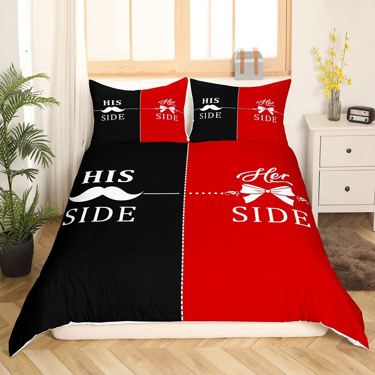 Comforter Funny Creative Mr & Mrs - Black And Red Love Man Mustache & Woman Lip Design Twin Size Comforter (quilt)-EU Single(135*200cm)3pcs
Comforter Funny Creative Mr & Mrs - Black And Red Love Man Mustache & Woman Lip Design Twin Size Comforter (quilt)-EU Single(135*200cm)3pcs