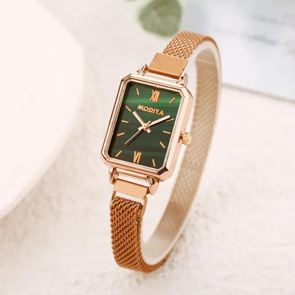 Women Watches Fashion Square Ladies Quartz Watch Magnetic Strap Green Dial Simple Rose Gold Mesh Luxury Women Wristwatches зелений
Women Watches Fashion Square Ladies Quartz Watch Magnetic Strap Green Dial Simple Rose Gold Mesh Luxury Women Wristwatches зелений