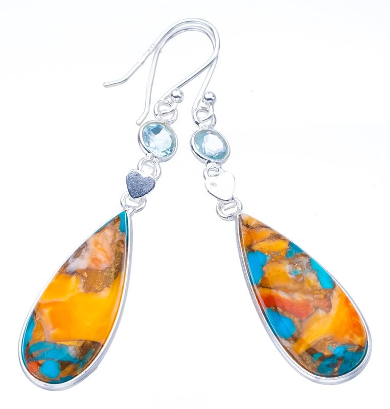 StarGems® Natural Copper Chalcedony Blue TopazHandmade 925 Sterling Silver Earrings 2.25 F5549
StarGems® Natural Copper Chalcedony Blue TopazHandmade 925 Sterling Silver Earrings 2.25 F5549