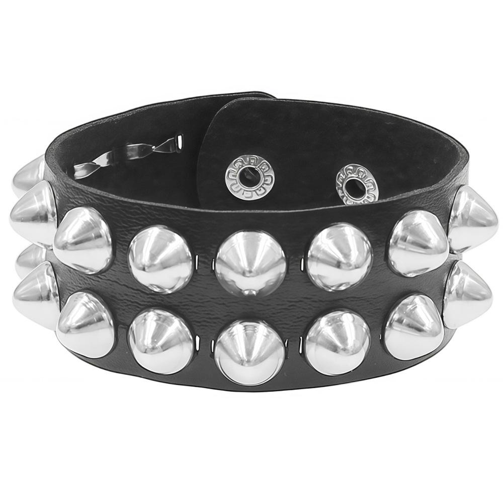 New Men Silver Color Spiked Rock Bracelet Bangles Women Vintage Punk Cosplay Black Goth Pu Leather Wrap Bracelet Emo Jewelr
New Men Silver Color Spiked Rock Bracelet Bangles Women Vintage Punk Cosplay Black Goth Pu Leather Wrap Bracelet Emo Jewelr