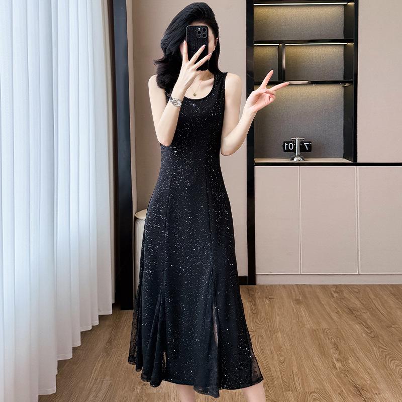 Real Shot Sleeveless Women’s Mesh Splice Mid-Length Plus Size Dress for Spring, Summer, and Autumn S
Real Shot Sleeveless Women’s Mesh Splice Mid-Length Plus Size Dress for Spring, Summer, and Autumn S