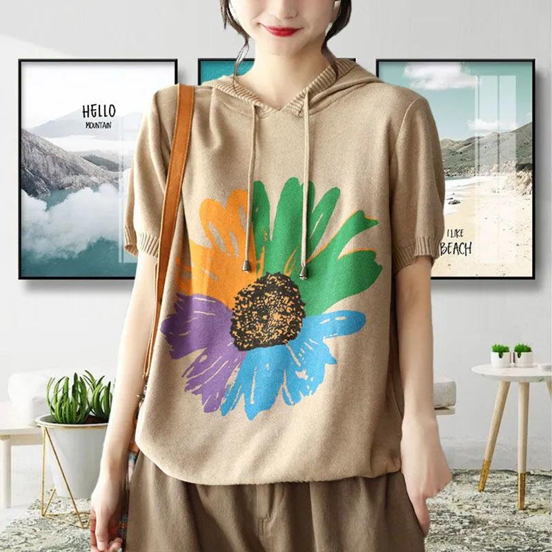 Футболка для женщин, летняя, большого размера, хлопковая, с капюшоном, трикотажная, с коротким рукавом, мягкая, свободная, повседневная, удобная, пуловерная, футболка XL дубильная кора
Футболка для женщин, летняя, большого размера, хлопковая, с капюшоном, трикотажная, с коротким рукавом, мягкая, свободная, повседневная, удобная, пуловерная, футболка XL дубильная кора