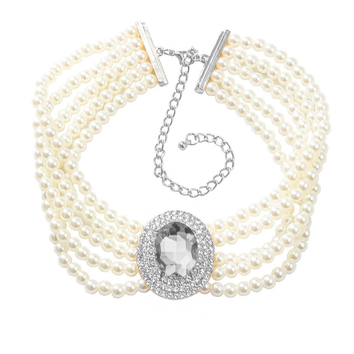 Осенне-зимнее многослойное ожерелье из искусственного жемчуга с овальной подвеской из стеклянного бриллианта для женщин - элегантный европейский/американский банкетный аксессуар серебряный
Осенне-зимнее многослойное ожерелье из искусственного жемчуга с овальной подвеской из стеклянного бриллианта для женщин - элегантный европейский/американский банкетный аксессуар серебряный