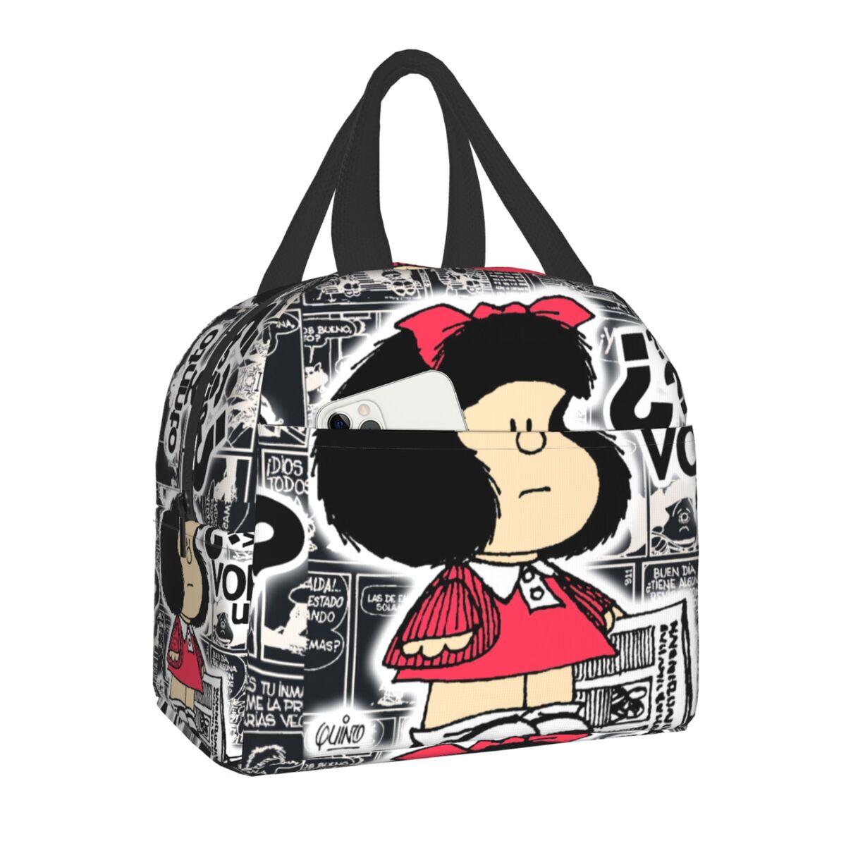 Винтажная изолированная сумка для обеда Quino Comic Mafalda для женщин, портативный термохолодильник с героями мультфильмов Mang, ланч-бокс для офиса, пикника, путешествий
Винтажная изолированная сумка для обеда Quino Comic Mafalda для женщин, портативный термохолодильник с героями мультфильмов Mang, ланч-бокс для офиса, пикника, путешествий