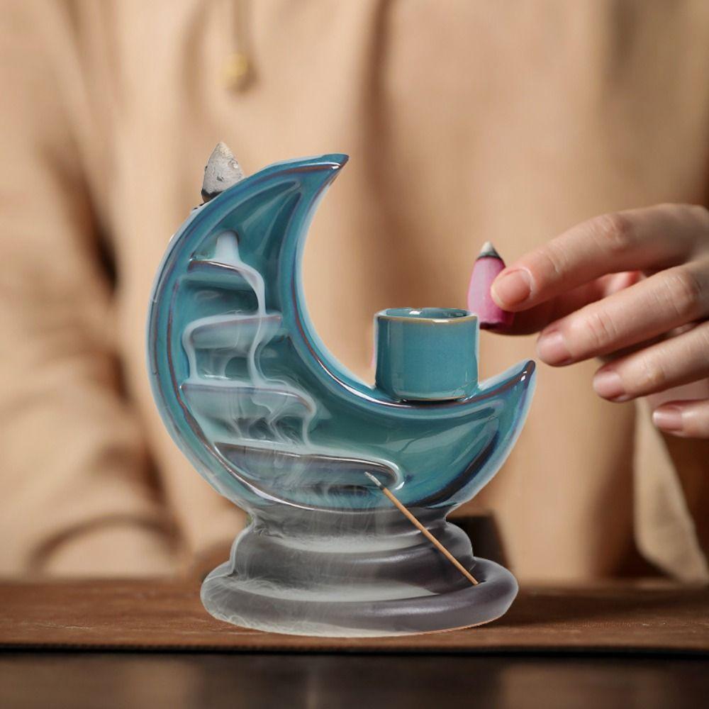 Exquisite Backflow Incense Burner Moon Shape Incense Stick Burner Candle Holder Tabletop Ceramics
Exquisite Backflow Incense Burner Moon Shape Incense Stick Burner Candle Holder Tabletop Ceramics
